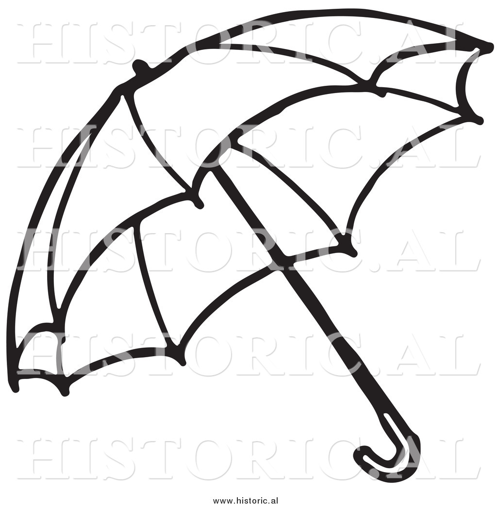 clipart umbrella black and white - photo #27