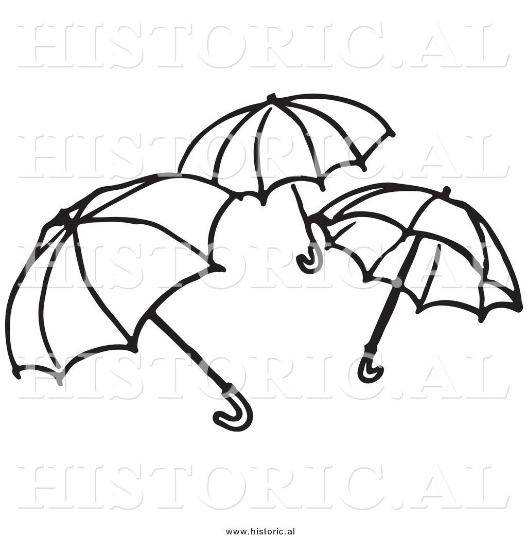 clipart umbrella black and white - photo #39