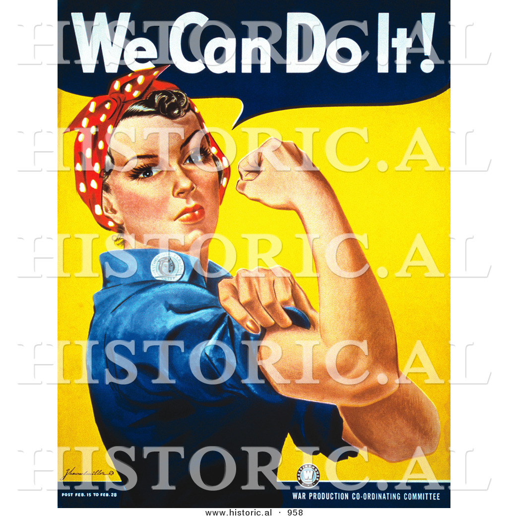 Historical Illustration Of We Can Do It Rosie The Riveter Flexing By Jvpd 958