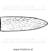 Clipart of a Muskrat Fur Stretching Board - Black and White Outline by Al