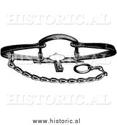 February 5th, 2014: Clipart of a Steel Beaver Trap- Black and White by Al