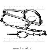 Clipart of a Steel Trap for Woodchuck and Skunks - Black and White by Al