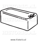 January 13th, 2014: Clipart of an Old Bath Tub - Black and White Drawing by Al