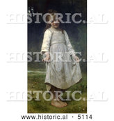Historical Illustration of a Girl Holding Her Dress Out, the Curtsey by William-Adolphe Bouguereau by Al