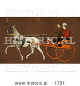 Historical Illustration of a Man and Woman in a Coach by Al