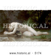 Historical Illustration of a Nude Woman Lying over a Stream, Biblis by William-Adolphe Bouguereau by Al