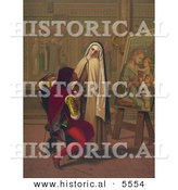 Historical Illustration of a Painter and Nun by Al