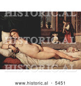 Historical Illustration of a Reclined Woman by Tiziano Vecelli by Al