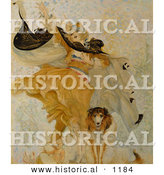 Historical Illustration of a Woman with Baby and Uncle Sam Dog with a Liberty Bond by Al