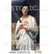 Historical Illustration of a Young Woman Holding a Palm Leaf by William-Adolphe Bouguereau by Al