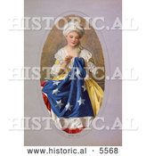 July 28th, 2013: Historical Illustration of Betsy Ross Sewing the Betsy Ross Flag by Al