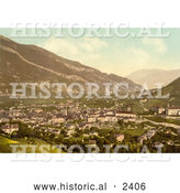 Historical Illustration of Cityscape of Chur in Switzerland by Al