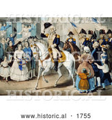 Historical Illustration of George Washington's Entry into New York on a White Horse 1783 by Al