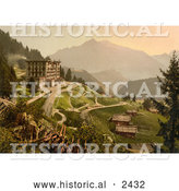 Historical Illustration of Grand Hotel in Switzerland by Al