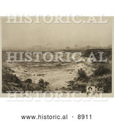 Historical Illustration of Grassy Shore, the First Landing Place of Christopher Columbus, San Salvador, Marie-Galante or Canary Island by Al