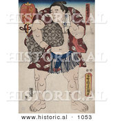 Historical Illustration of Ichiriki, a Japanese Sumo Wrestler by Al