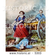 Historical Illustration of Molly Pitcher by Al