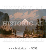 Historical Illustration of Mount Hood by Al