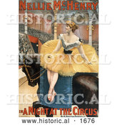 July 16th, 2013: Historical Illustration of Nellie McHenry Seated Sideways on a Horse in "A Night at the Circus" by Al
