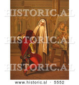 Historical Illustration of Nun Standing in Front of Painter by Al