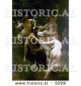 Historical Illustration of Nymphes Et Satires, Nymphs and Satyr by William-Adolphe Bouguereau by Al