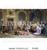 Historical Illustration of Parrots and Entertainers Performing for Empress Anna of Russia by Al