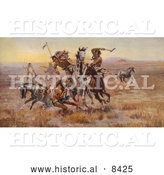 Historical Illustration of Sioux and Blackfeet Indian Battle 1902 by Al