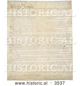 Historical Illustration of the First Page of the United States Constitution by Al