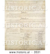 Historical Illustration of the Fourth Page of the United States Constitution by Al
