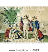Historical Illustration of the Landing of Columbus October 11th 1492 by Al
