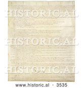 Historical Illustration of the Second Page of the United States Constitution by Al