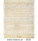 Historical Illustration of the Third Page of the United States Constitution by Al
