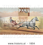Historical Illustration of Three Judges Watching a Man Racing a Horse by Al