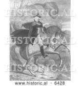 Historical Illustration of Washington Crossing the Delaware - Black and White by Al