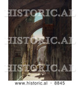 Historical Image of a Street Scene of Via Dolorosa, Jerusalem, Israel by Al