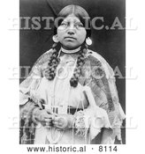 Historical Image of Cayuse Native American Indian Woman 1910 - Black and White by Al