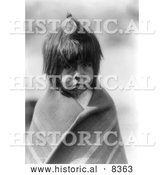 Historical Image of Chemehuevi Indian Boy 1907 - Black and White Version by Al