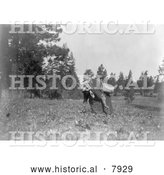 Historical Image of Collecting Piyake Roots 1910 - Black and White by Al