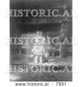 Historical Image of Cowichan Masked Dancer 1913 - Black and White by Al