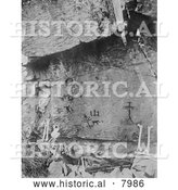 Historical Image of Grave of Chief Pesanko, a Native American Indian - Black and White by Al
