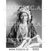 Historical Image of Heebe-tee-tse, Shoshone Native American Indian 1899 - Black and White by Al