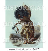 Historical Image of Hidatsa Indian Warrior Performing a Dog Dance by Al