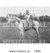 Historical Image of Kate the Wasco Rider 1908 - Black and White by Al