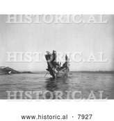 Historical Image of Kwakiutl Wedding Canoe 1914 - Black and White by Al