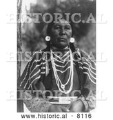 Historical Image of Native American Indian Cayuse Woman 1910 - Black and White by Al