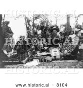 Historical Image of Native American Indian Gamblers 1911 - Black and White by Al