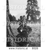 Historical Image of Native American Salish Indian Boy 1910 - Black and White by Al