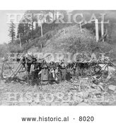 Historical Image of Native American Umatilla Indians 1903 - Black and White by Al
