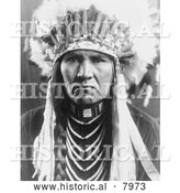 Historical Image of Nez Perce Man, a Native American Indian 1910 - Black and White by Al