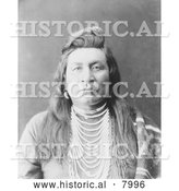 Historical Image of Nez Perce Native American Indian 1899 - Black and White by Al